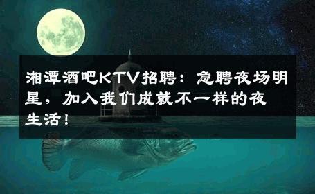 湘潭酒吧KTV招聘：急聘夜场明星，加入我们成就不一样的夜生活！