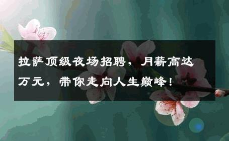 拉萨顶级夜场招聘，月薪高达万元，带你走向人生巅峰！