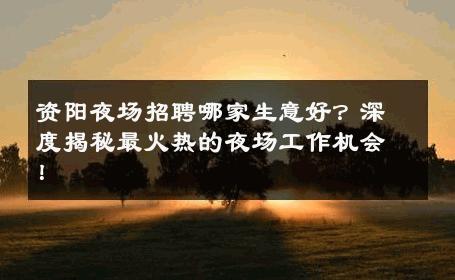 资阳夜场招聘哪家生意好？深度揭秘最火热的夜场工作机会！