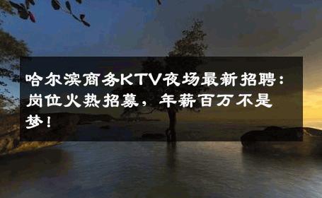 哈尔滨商务KTV夜场最新招聘：岗位火热招募，年薪百万不是梦！