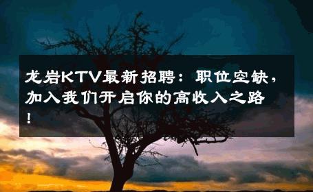 龙岩KTV最新招聘：职位空缺，加入我们开启你的高收入之路！
