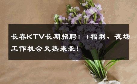 长春KTV长期招聘：+福利，夜场工作机会火热来袭！