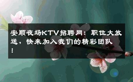 安顺夜场KTV招聘网：职位大放送，快来加入我们的精彩团队！