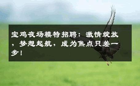 宝鸡夜场模特招聘：激情绽放，梦想起航，成为焦点只差一步！