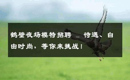 鹤壁夜场模特招聘 _ 待遇、自由时尚，等你来挑战！
