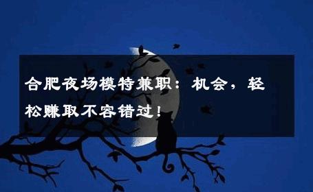合肥夜场模特兼职：机会，轻松赚取不容错过！