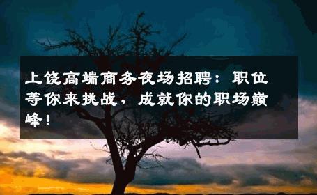 上饶高端商务夜场招聘：职位等你来挑战，成就你的职场巅峰！