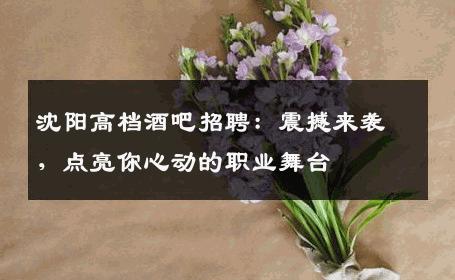 沈阳高档酒吧招聘：震撼来袭，点亮你心动的职业舞台
