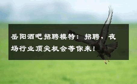岳阳酒吧招聘模特：招聘，夜场行业顶尖机会等你来！