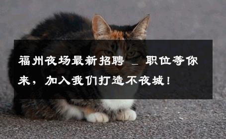 福州夜场最新招聘 _ 职位等你来，加入我们打造不夜城！