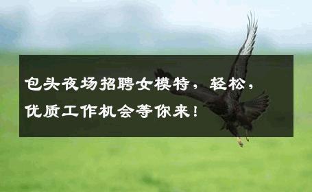 包头夜场招聘女模特，轻松，优质工作机会等你来！