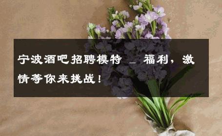 宁波酒吧招聘模特 _ 福利，激情等你来挑战！