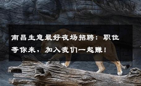 南昌生意最好夜场招聘：职位等你来，加入我们一起赚！