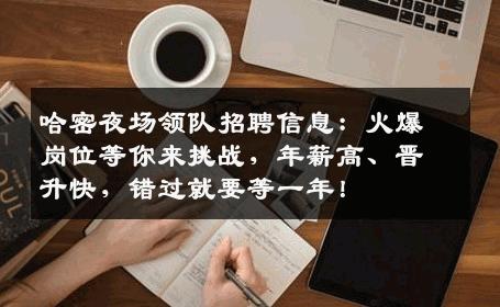 哈密夜场领队招聘信息：火爆岗位等你来挑战，年薪高、晋升快，错过就要等一年！