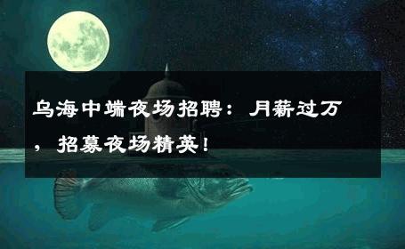 乌海中端夜场招聘：月薪过万，招募夜场精英！