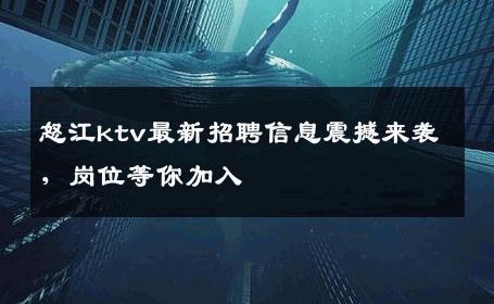 怒江ktv最新招聘信息震撼来袭，岗位等你加入