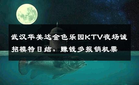 武汉华美达金色乐园KTV夜场诚招模特日结，赚钱多报销机票