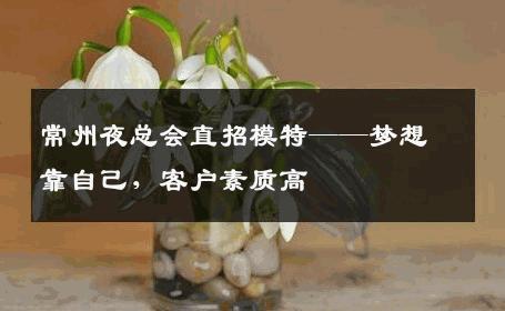 常州夜总会直招模特——梦想靠自己，客户素质高