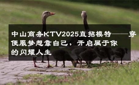 中山商务KTV2025直招模特——穿便服梦想靠自己，开启属于你的闪耀人生