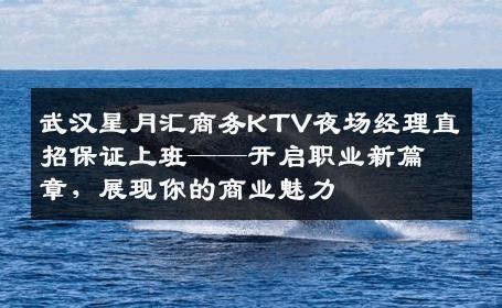 武汉星月汇商务KTV夜场经理直招保证上班——开启职业新篇章，展现你的商业魅力