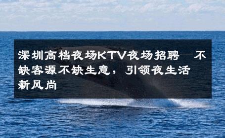 深圳高档夜场KTV夜场招聘—不缺客源不缺生意，引领夜生活新风尚