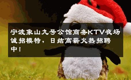 宁波象山九号公馆商务KTV夜场诚招模特，日结高薪火热招聘中！