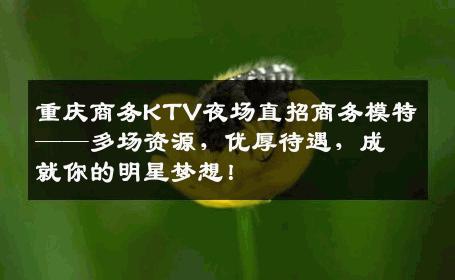 重庆商务KTV夜场直招商务模特——多场资源，优厚待遇，成就你的明星梦想！