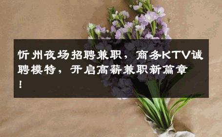 忻州夜场招聘兼职，商务KTV诚聘模特，开启高薪兼职新篇章！