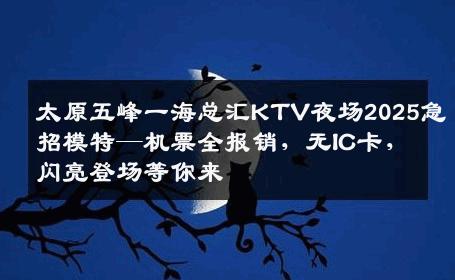太原五峰一海总汇KTV夜场2025急招模特—机票全报销，无IC卡，闪亮登场等你来
