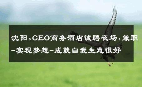 沈阳,CEO商务酒店诚聘夜场,兼职-实现梦想-成就自我生意很好
