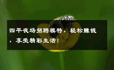 四平夜场招聘模特，轻松赚钱，享受精彩生活！
