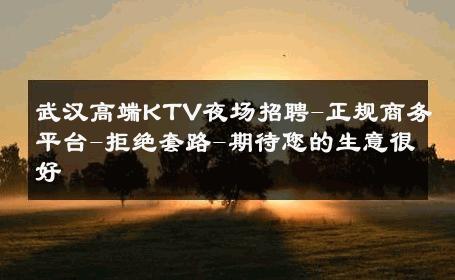 武汉高端KTV夜场招聘-正规商务平台-拒绝套路-期待您的生意很好