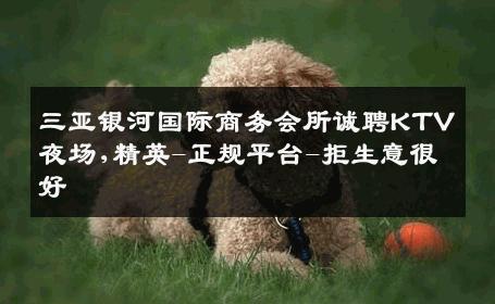 三亚银河国际商务会所诚聘KTV夜场,精英-正规平台-拒生意很好