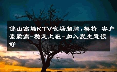 佛山高端KTV夜场招聘,模特-客户素质高-稳定上班-加入我生意很好
