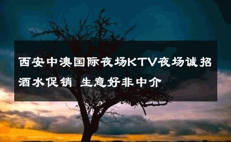 西安中澳国际夜场KTV夜场诚招酒水促销 生意好非中介