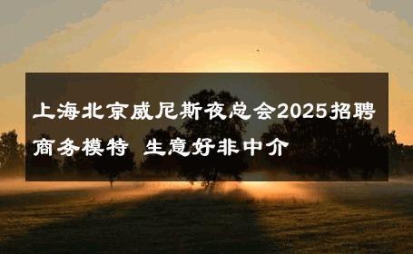 上海北京威尼斯夜总会2025招聘商务模特 生意好非中介