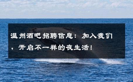 温州酒吧招聘信息：加入我们，开启不一样的夜生活！