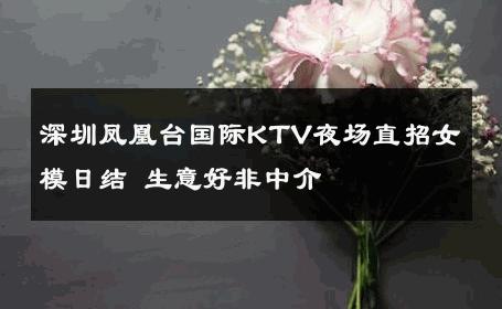 深圳凤凰台国际KTV夜场直招女模日结 生意好非中介