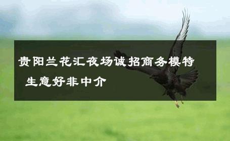 贵阳兰花汇夜场诚招商务模特 生意好非中介