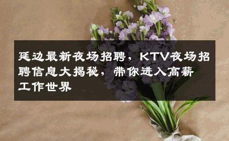 延边最新夜场招聘，KTV夜场招聘信息大揭秘，带你进入高薪工作世界