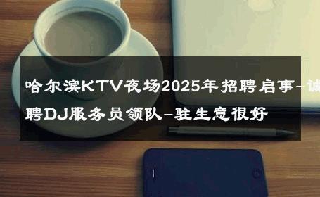 哈尔滨KTV夜场2025年招聘启事-诚聘DJ服务员领队-驻生意很好