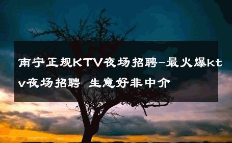 南宁正规KTV夜场招聘-最火爆ktv夜场招聘 生意好非中介