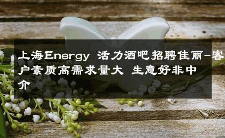 上海Energy 活力酒吧招聘佳丽-客户素质高需求量大 生意好非中介