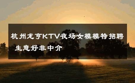 杭州龙亨KTV夜场女模模特招聘 生意好非中介