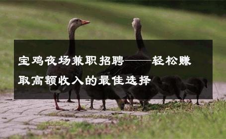 宝鸡夜场兼职招聘——轻松赚取高额收入的最佳选择
