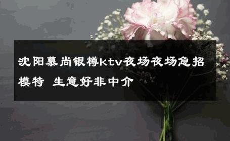 沈阳慕尚银樽ktv夜场夜场急招模特 生意好非中介