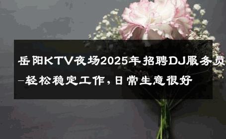 岳阳KTV夜场2025年招聘DJ服务员-轻松稳定工作,日常生意很好