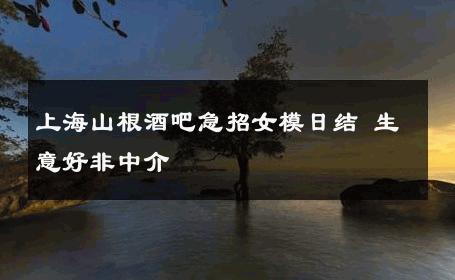 上海山根酒吧急招女模日结 生意好非中介