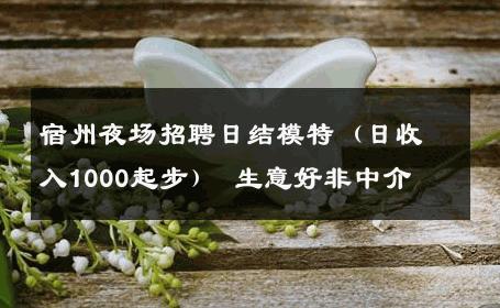 宿州夜场招聘日结模特（日收入1000起步） 生意好非中介