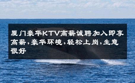 厦门豪华KTV高薪诚聘加入即享高薪,豪华环境,轻松上岗,生意很好